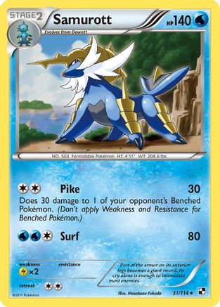 Samurott 031/114 - Black and White Holofoil