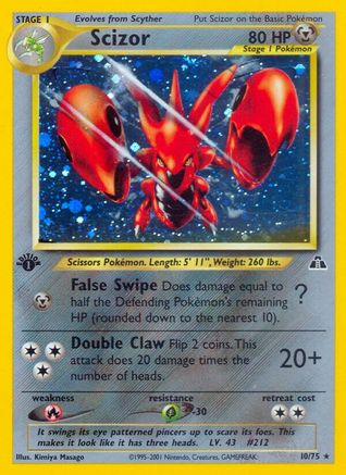 Scizor 010/75 - Neo Discovery 1st Edition Holofoil