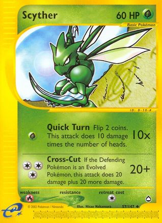 Scyther 057/147 - Aquapolis Reverse Holofoil
