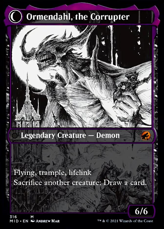 Jerren, Corrupted Bishop // Ormendahl, the Corrupter (MID-316) - Innistrad: Midnight Hunt: (Showcase, Double Faced Transform)
