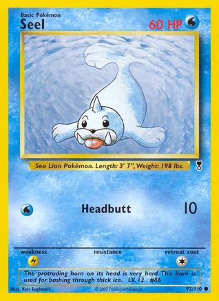 Seel 092/110 - Legendary Collection Reverse Holofoil