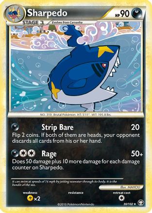 Sharpedo 030/102 - Triumphant Reverse Holofoil