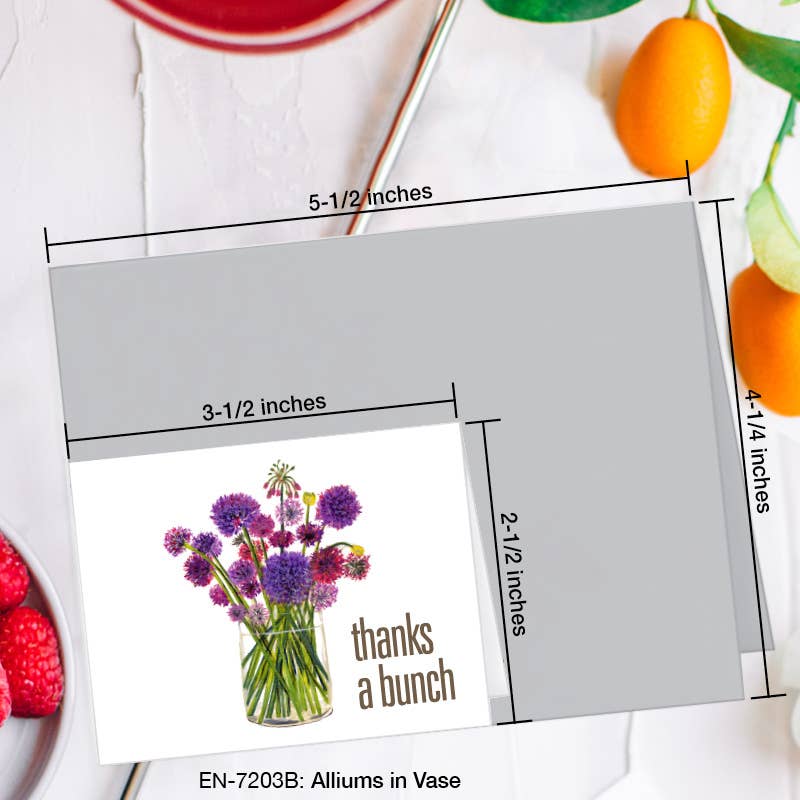 Alliums in Vase, Greeting Card (#7203B)
