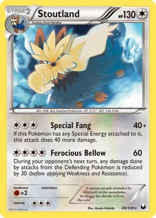 Stoutland 088/108 - Dark Explorers Reverse Holofoil