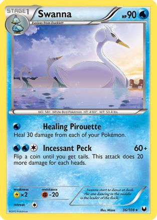 Swanna 036/108 - Dark Explorers Reverse Holofoil