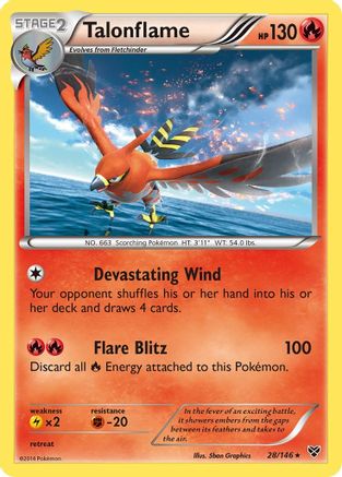 Talonflame 028/146 - XY Base Set Reverse Holofoil