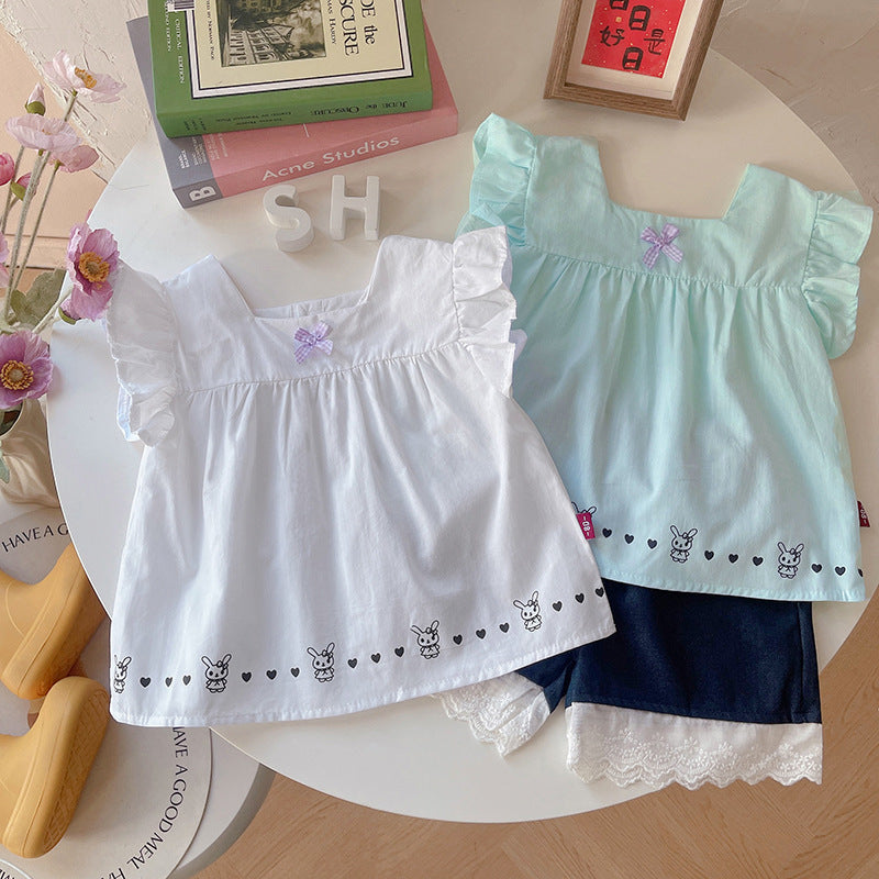 Summer casual sleeveless shorts two-piece set