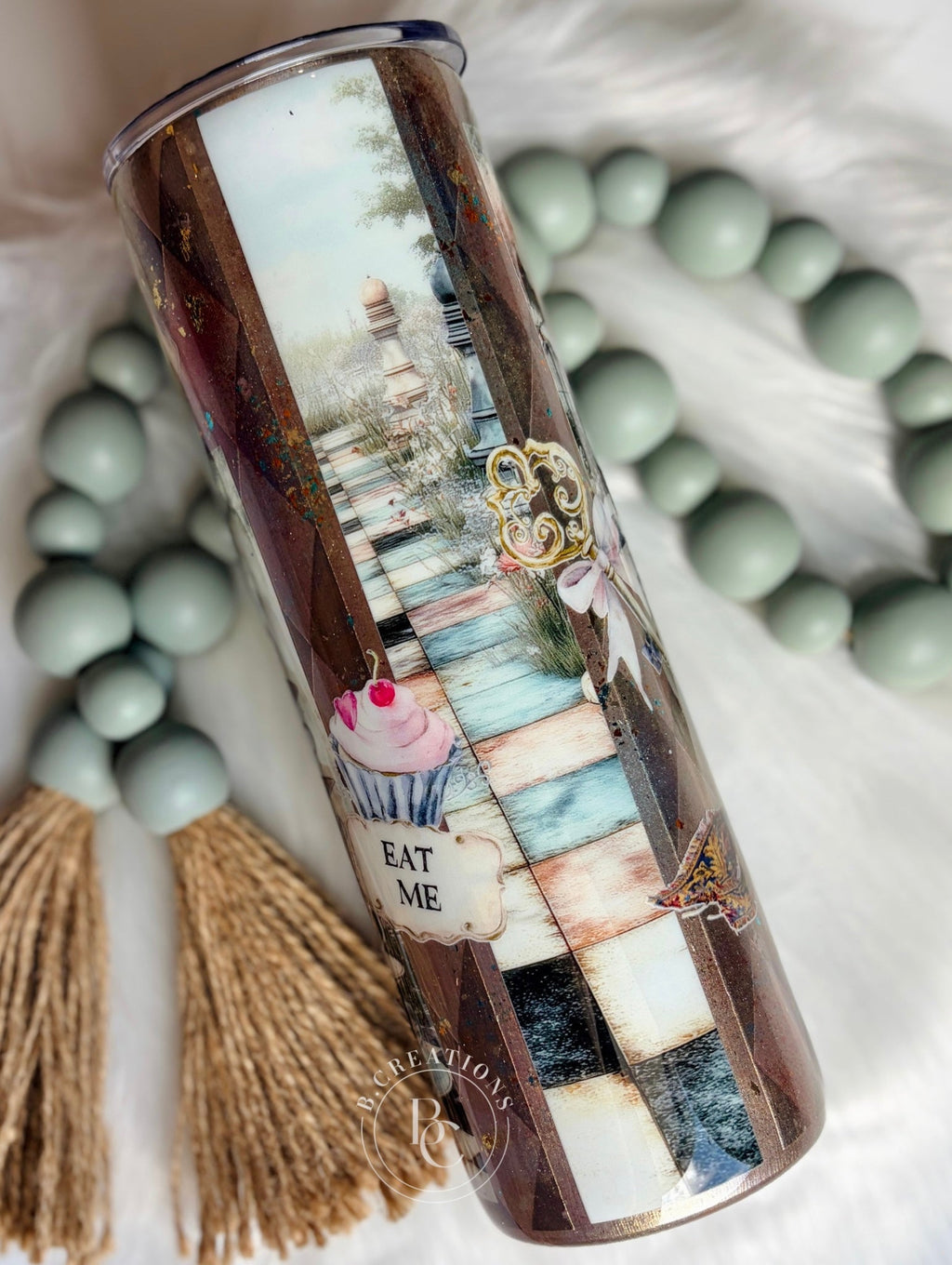Alice Patchwork, 30 oz skinny tumbler