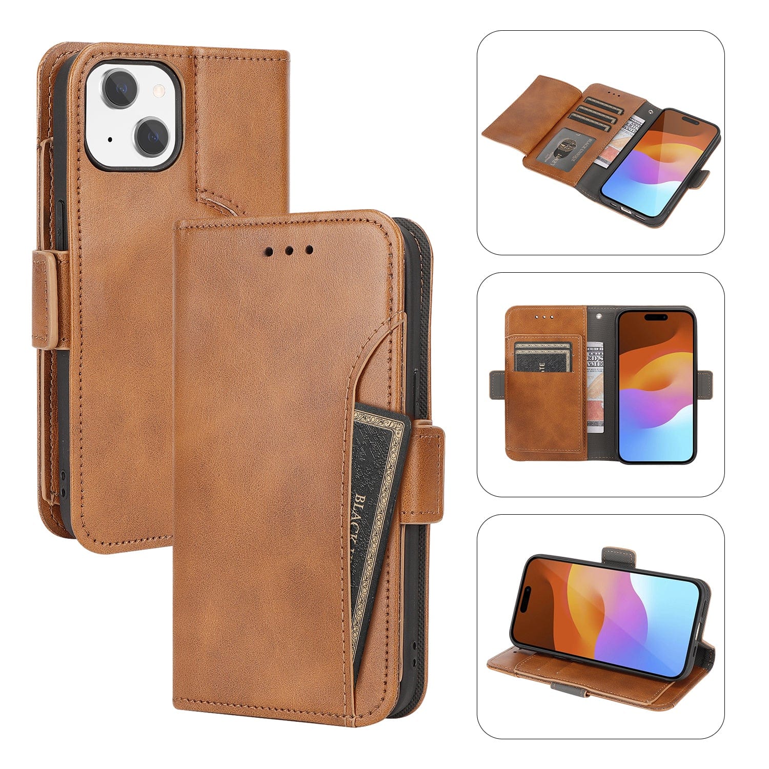 iPhone 15 Plus Leather Wallet Case with MagSafe - Card Holder | Indy Series