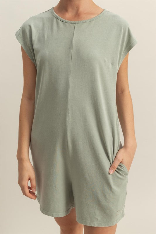 HYFVE Round Neck Cap Sleeve Relaxed Fit Breezy Romper