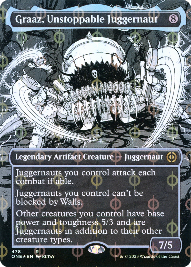 Graaz, Unstoppable Juggernaut (ONE-478) - Phyrexia: All Will Be One: (Showcase) (Borderless) Foil