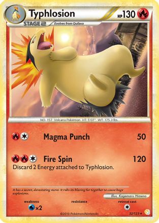 Typhlosion 032/123 - HeartGold SoulSilver Reverse Holofoil