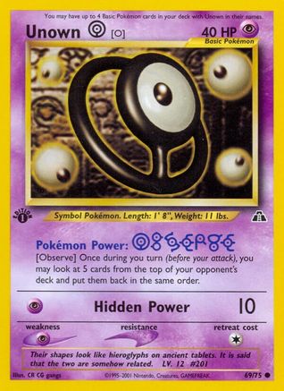 Unown [O] 069/75 - Neo Discovery 1st Edition