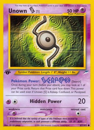 Unown [S] 087/105 - Neo Destiny 1st Edition
