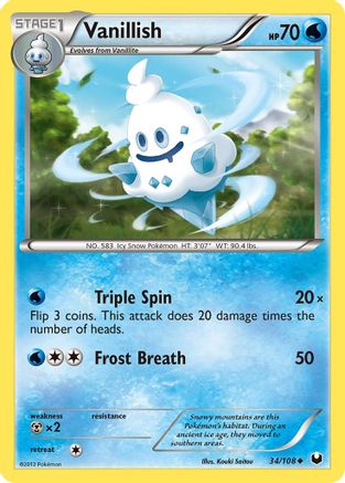 Vanillish 034/108 - Dark Explorers Reverse Holofoil