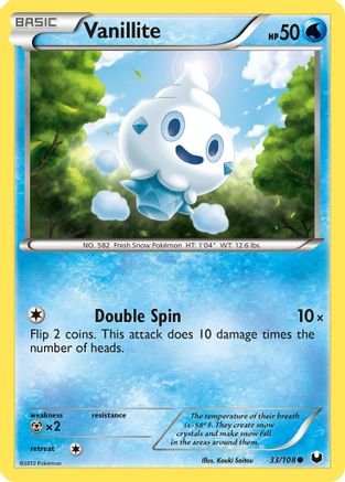 Vanillite 033/108 - Dark Explorers Reverse Holofoil