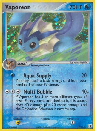 Vaporeon 019/115 - Unseen Forces Reverse Holofoil