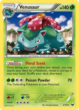 Venusaur 003/108 - Dark Explorers Reverse Holofoil
