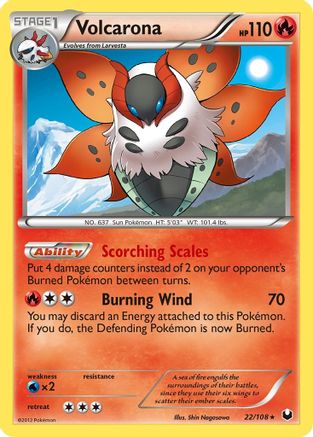 Volcarona 022/108 - Dark Explorers Reverse Holofoil