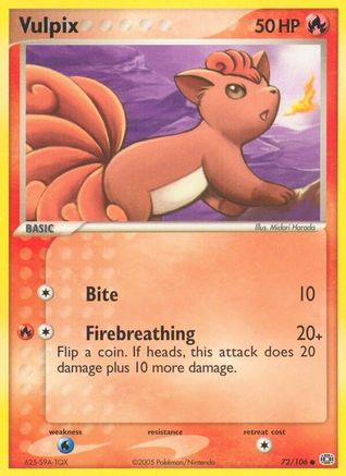 Vulpix 072/106 - Emerald Reverse Holofoil