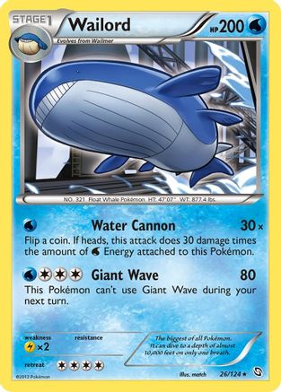 Wailord 026/124 - Dragons Exalted Reverse Holofoil