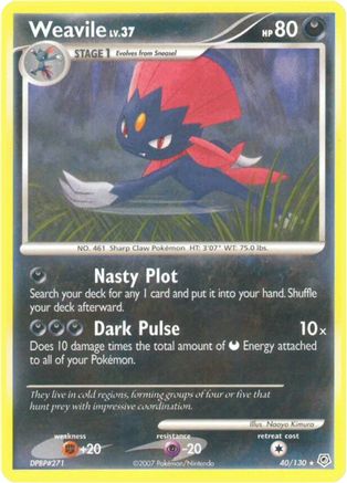 Weavile 040/130 - Diamond and Pearl Reverse Holofoil