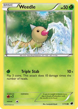 Weedle 001/116 - Plasma Freeze Reverse Holofoil