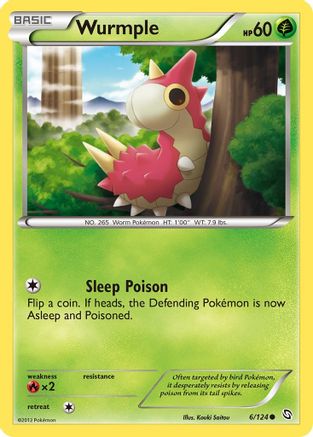 Wurmple 006/124 - Dragons Exalted Reverse Holofoil