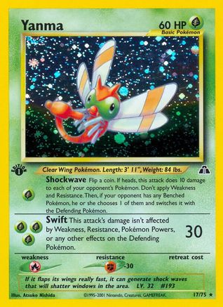 Yanma 017/75 - Neo Discovery 1st Edition Holofoil