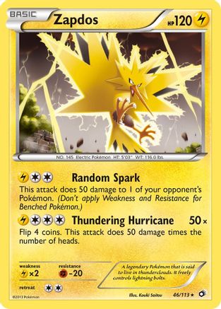 Zapdos 046/113 - Legendary Treasures Reverse Holofoil