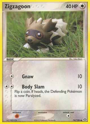 Zigzagoon 074/106 - Emerald Reverse Holofoil