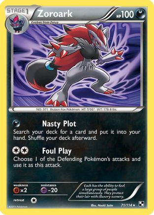 Zoroark 071/114 - Black and White Reverse Holofoil