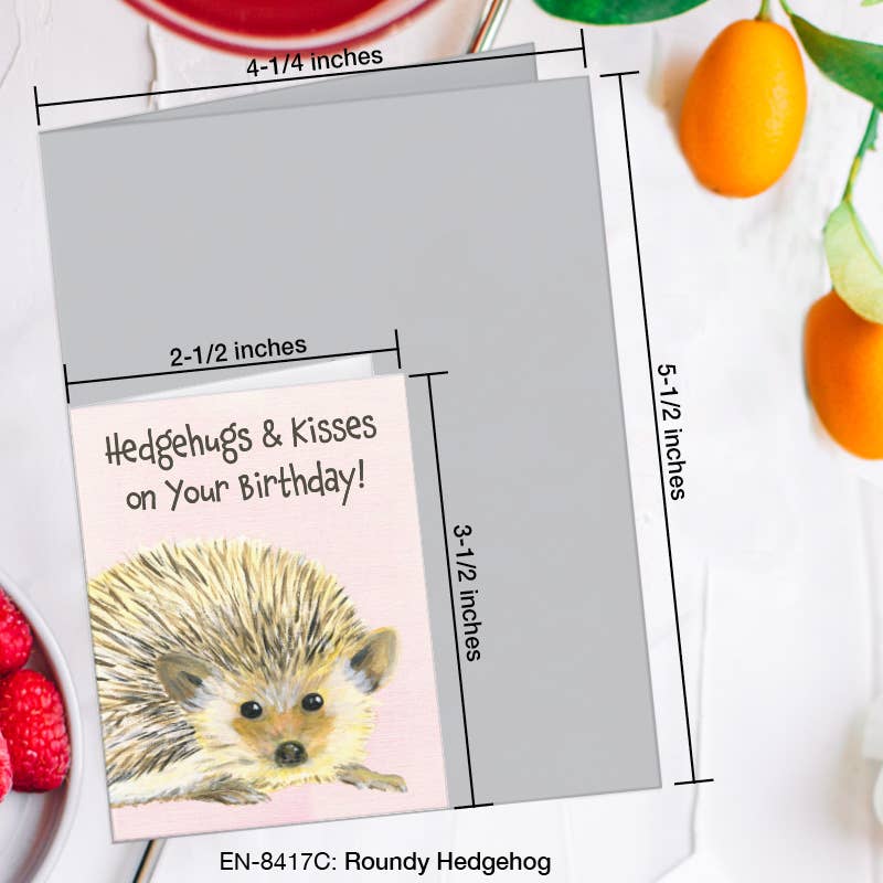 Roundy Hedgehog, Greeting Card (#8417C)