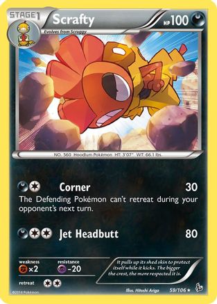 Scrafty 059/106 - XY  Flashfire Reverse Holofoil