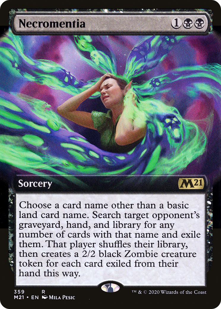 Necromentia (M21-359) - Core Set 2021: (Extended Art) Foil