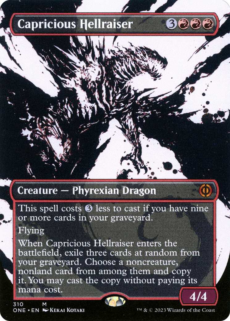 Capricious Hellraiser (ONE-310) - Phyrexia: All Will Be One: (Showcase) (Borderless)