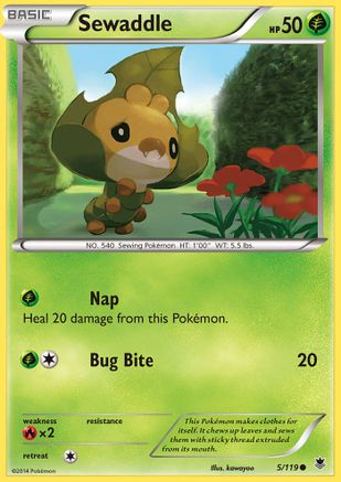Sewaddle 005/119 - XY  Phantom Forces Reverse Holofoil