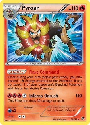 Pyroar 012/119 - XY  Phantom Forces Reverse Holofoil