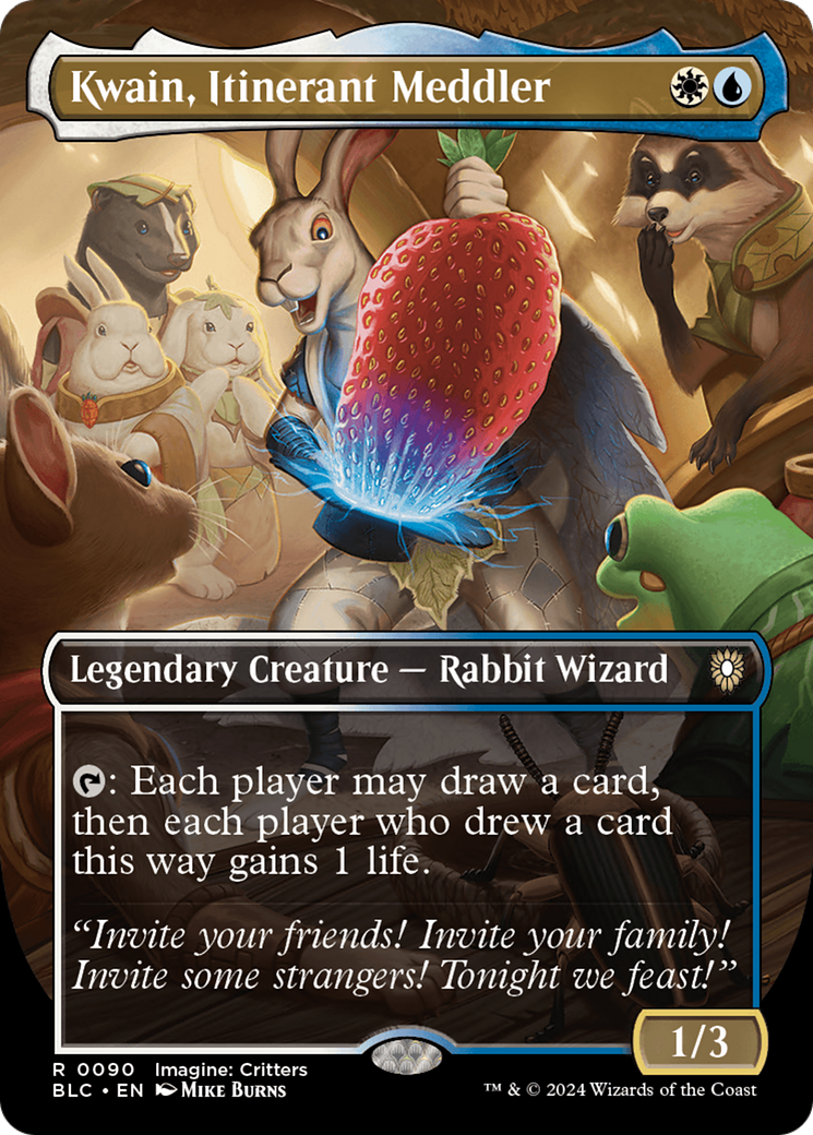 Kwain, Itinerant Meddler (BLC-090) - Bloomburrow Commander (Borderless) Foil