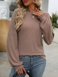 Mandy Ribbed Round Neck Long Sleeve T-Shirt