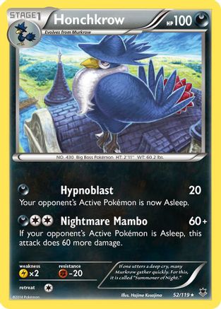 Honchkrow 052/119 - XY  Phantom Forces Reverse Holofoil