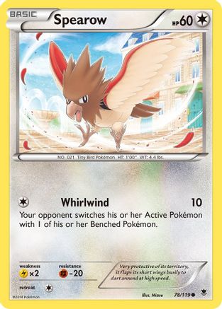 Spearow 078/119 - XY  Phantom Forces Reverse Holofoil