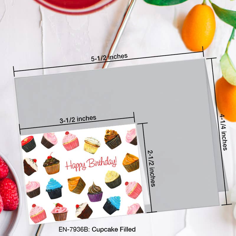 Cupcake Filled, Greeting Card (#7936B)