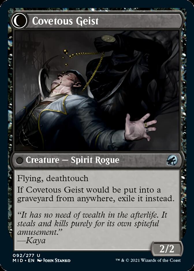 Covert Cutpurse // Covetous Geist (MID-092) - Innistrad: Midnight Hunt: (Double Faced Transform)