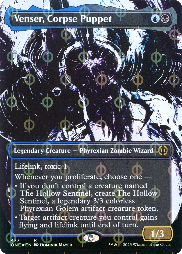 Venser, Corpse Puppet (ONE-477) - Phyrexia: All Will Be One: (Showcase) (Borderless) Foil