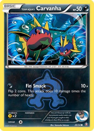Team Aqua's Carvanha 020/34 - Double Crisis Reverse Holofoil