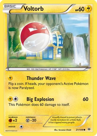 Voltorb 021/108 - XY  Roaring Skies Reverse Holofoil