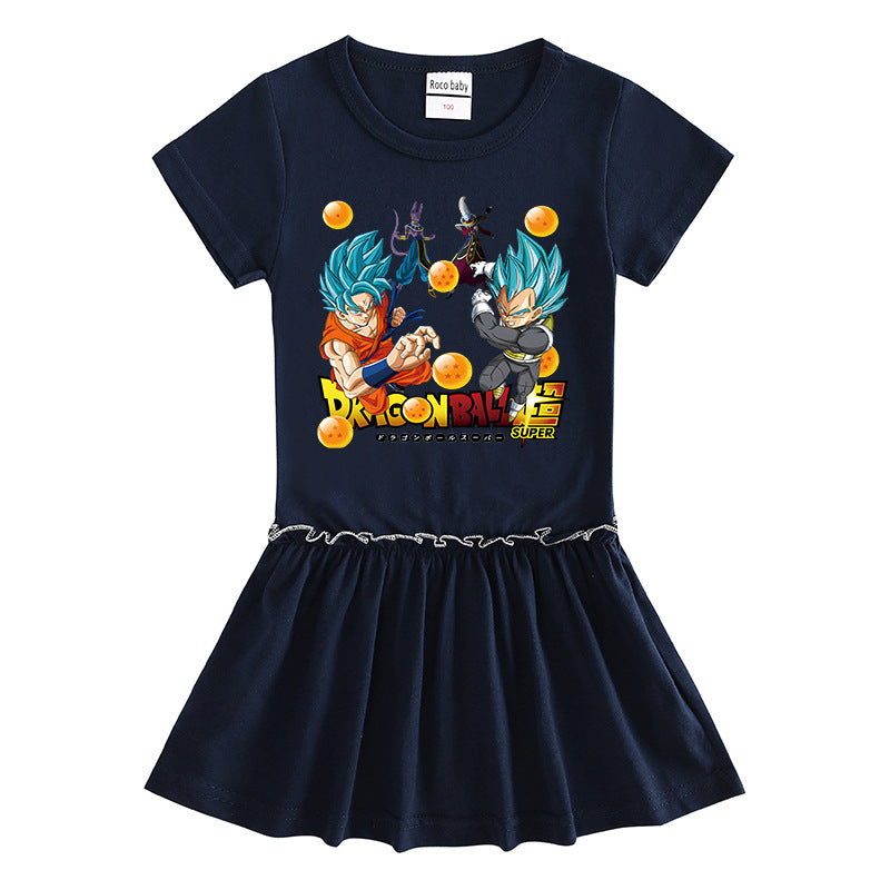 Children's short sleeved dress with half sleeves