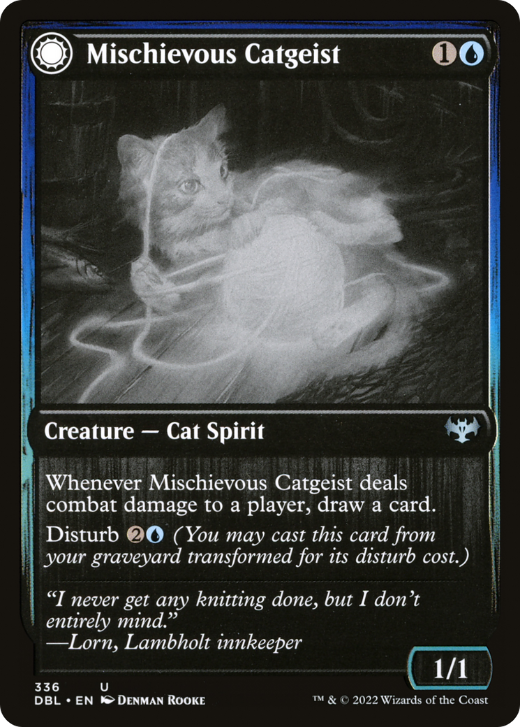 Mischievous Catgeist // Catlike Curiosity (DBL-336) - Innistrad: Double Feature: (Double Faced Transform)