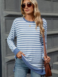 Striped Round Neck Long Sleeve T-Shirt
